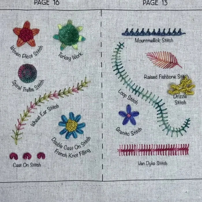 Linen Embroidery Stitch Book – 86 or 106 Stitch Types, Modern Style DIY Kit