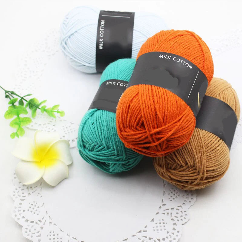 4-Strand Milk Cotton Yarn – 16S Acrylic Blend | Hand Knitting, Sweaters, Scarves & DIY Bags