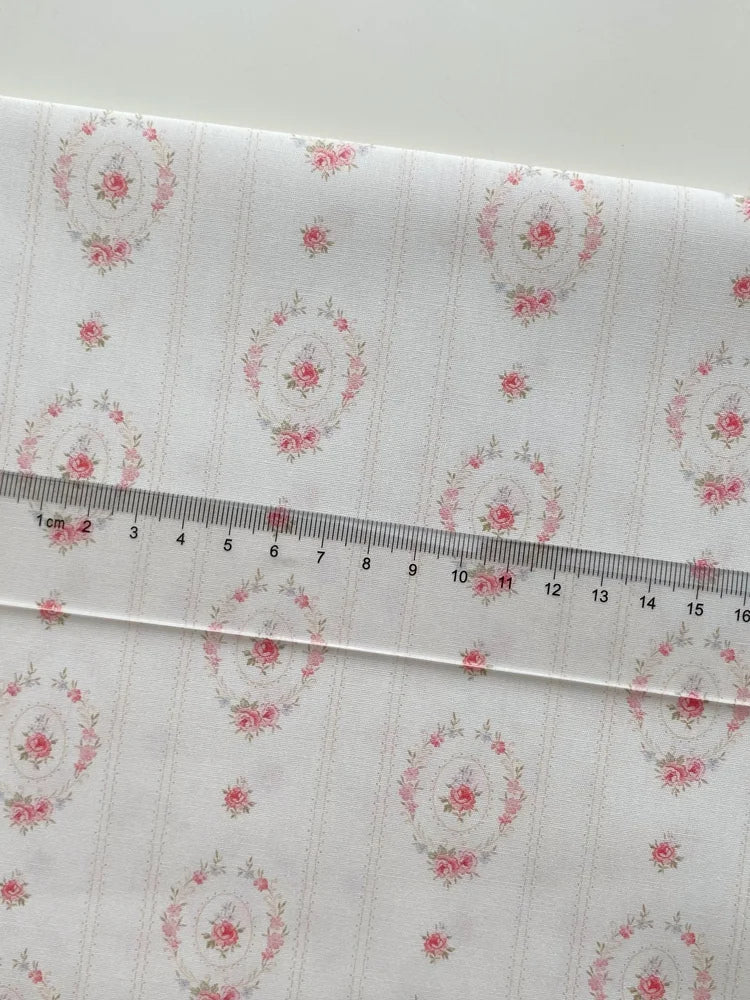 Floral Rose Print Cotton Blend Fabric — 145cm Wide | Shirts, Pajamas & Doll Clothes