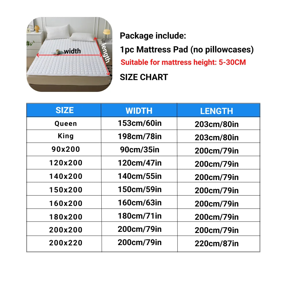 Anqianny Waterproof Quilted Mattress Protector – 400TC, TPU Layer, Anti-Mite, Single & Double