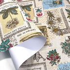 Retro Floral Print Self-Adhesive Linen Cotton Fabric Roll – 50x145cm | DIY Crafts, Jewelry Box & Furniture Repair
