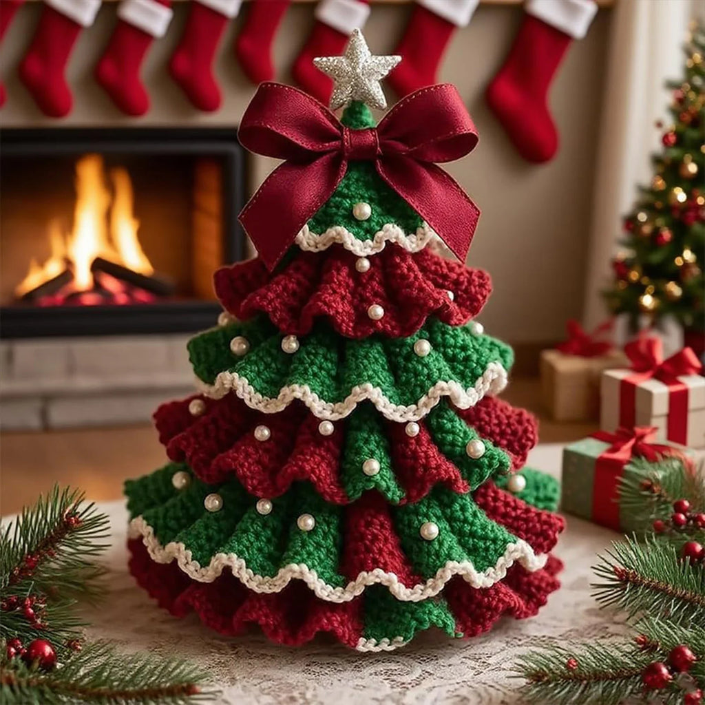DIY Crochet Christmas Tree Kit – Yarn, Hook & Beads Included