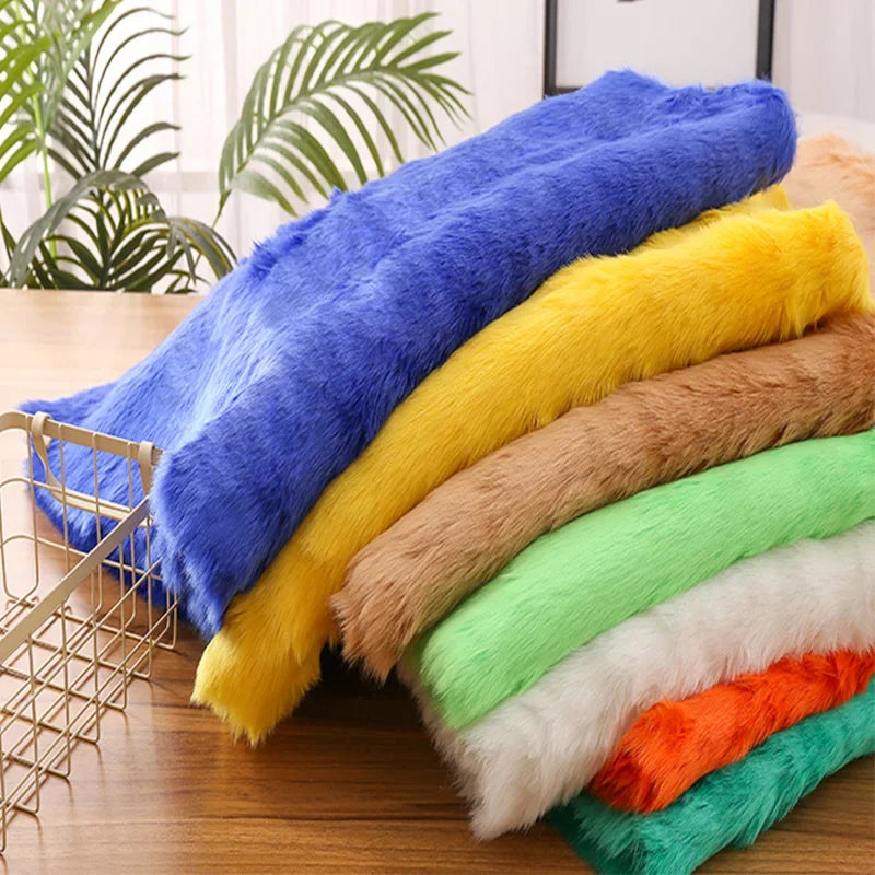 Faux Fur Plush Fabric – Thick 100% Polyester, 180cm Wide, Sold by the Meter – For Coats, Bags, Scarves & Winter Crafts