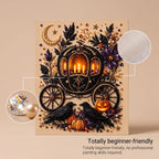 Kit de pintura con diamantes de Halloween - Diseño de calabaza | Lienzo de 18x18cm