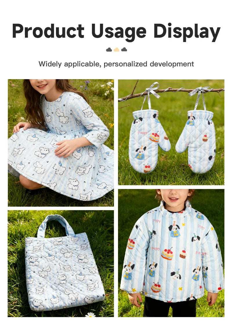 Cartoon Printed Quilted Cotton Fabric – Star & Moon