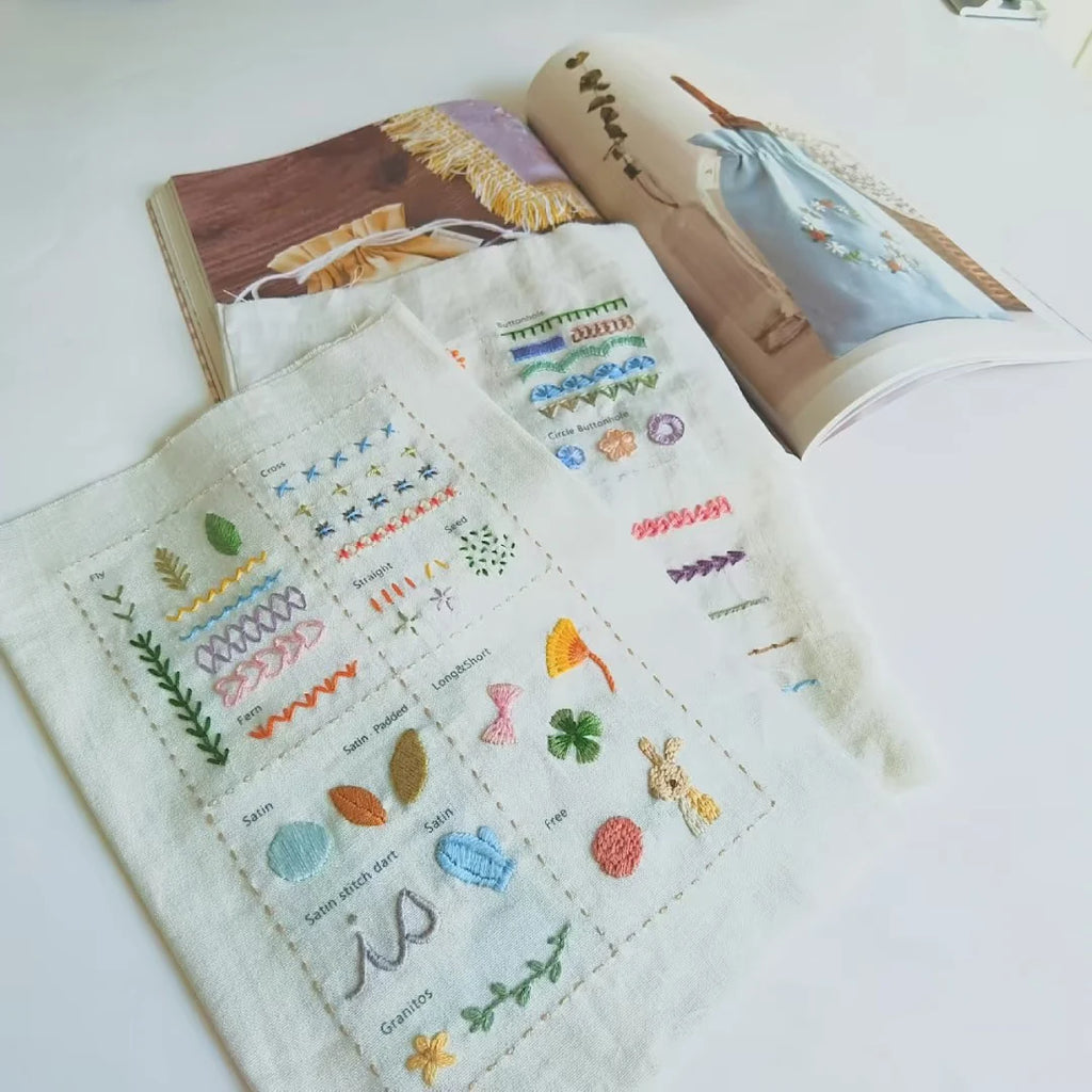 Creative Embroidery Stitch Book Kit – 6 Sheets with Stitch Instructions