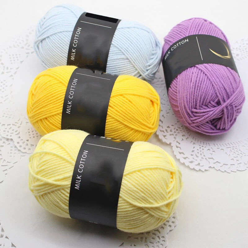 4-Strand Milk Cotton Yarn – 16S Acrylic Blend | Hand Knitting, Sweaters, Scarves & DIY Bags
