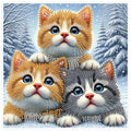 Kit de pintura de diamante 5D Gatitos invernales | Diamantes de forma especial | 30×30cm