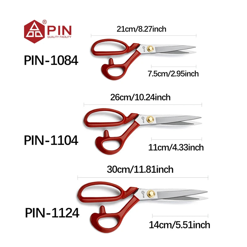 Professional Stainless Steel Tailor Scissors – 3 Sizes | Anti-Rust Fabric Shears for Sewing, Quilting & Dressmaking