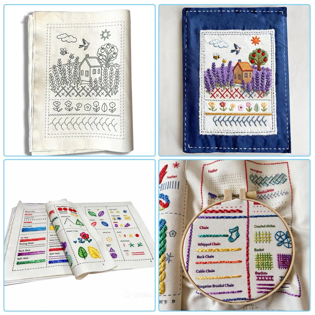 Embroidery Book for Beginners — 90+ Patterns with Reusable Fabric
