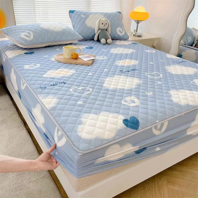 mtuove Soft Brushed Quilted Mattress Cover – Anti-Mite, Breathable, Fits 3–28cm Mattresses