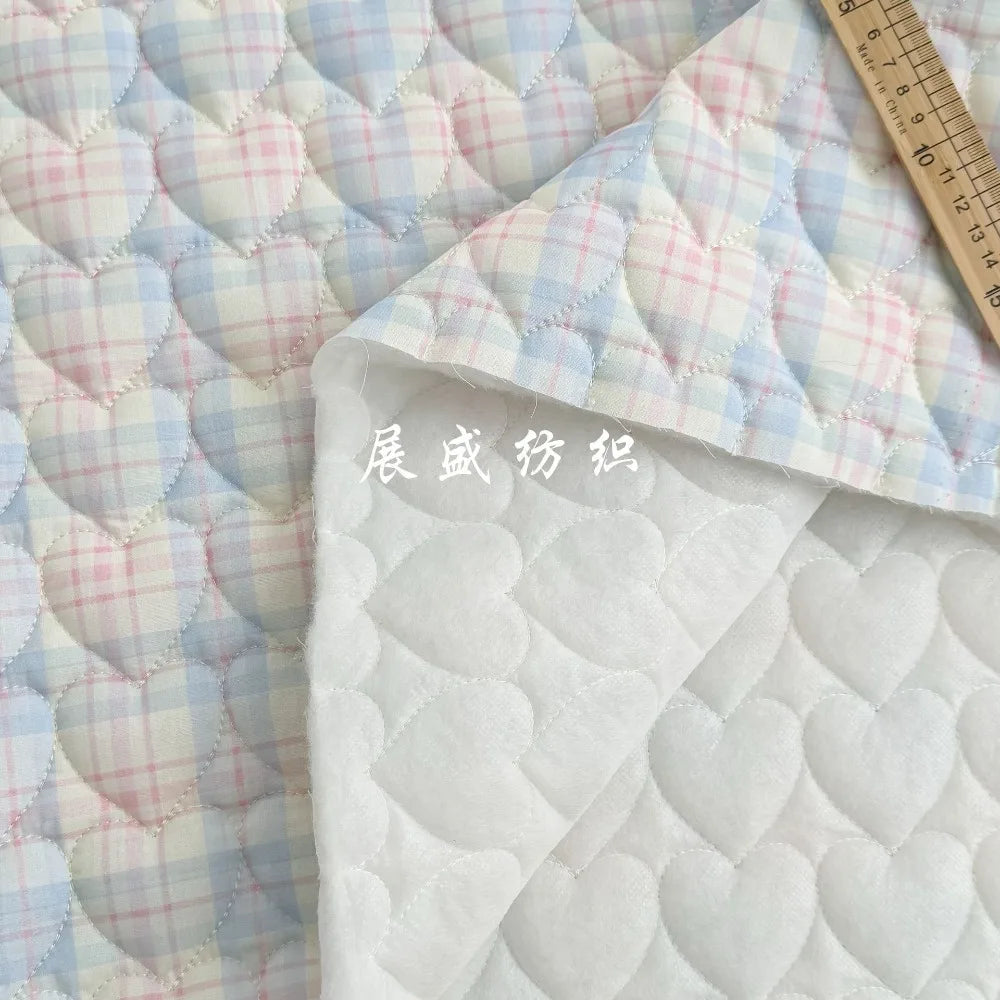 40s Quilted Cotton Plaid & Floral Fabric – 55" Wide | Autumn Winter Jackets, Coats & Bags (Sold by the Meter)