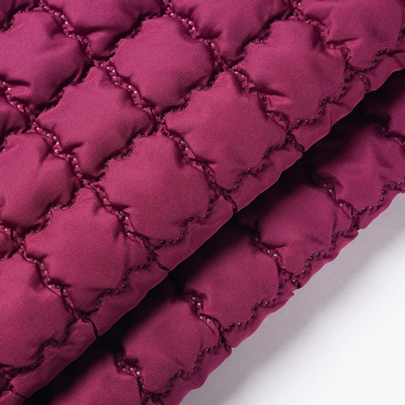 Quilted Bubble Grid Fabric by the Yard – 54" Wide Embossed Sewing Cloth