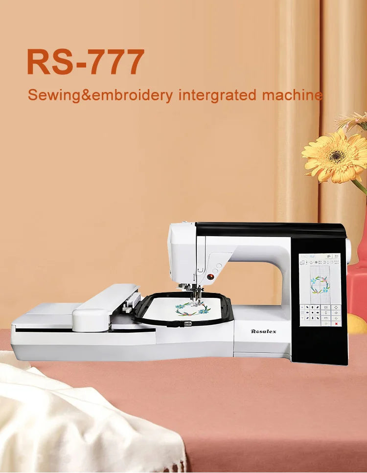 ROSATEX RS-777 High Speed Household Computerized Embroidery Machine – 85W, Flat-Bed Chain Stitch
