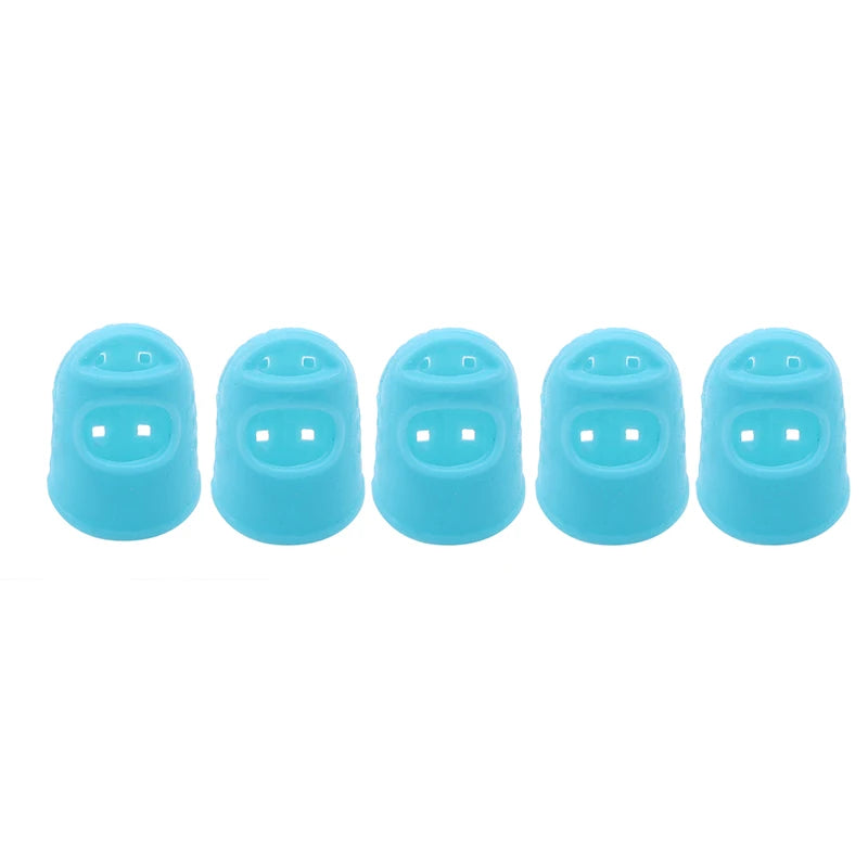5 unids/lote dedales de silicona multifuncionales ahuecados transpirables manga protectora de dedo accesorios de costura DIY