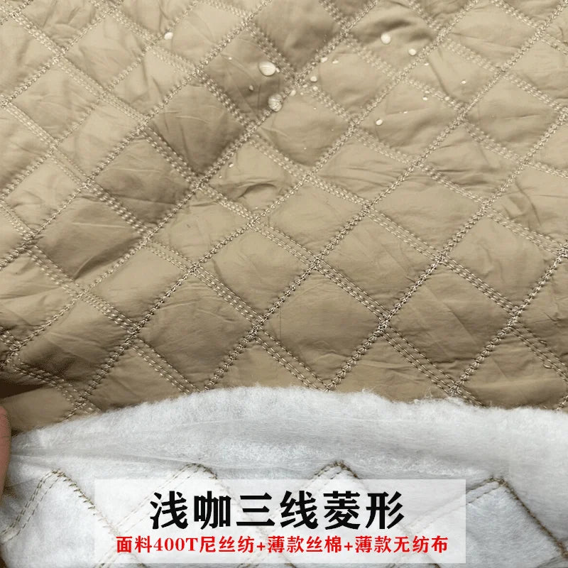 Quilted Lining Fabric by the Meter – 100cm x 145cm Polyester Sewing Cloth