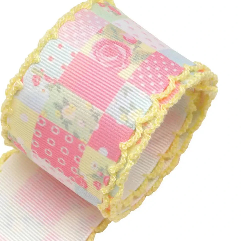 Moonstitched-Edge Printed Grosgrain Ribbon – 50-Yard Roll