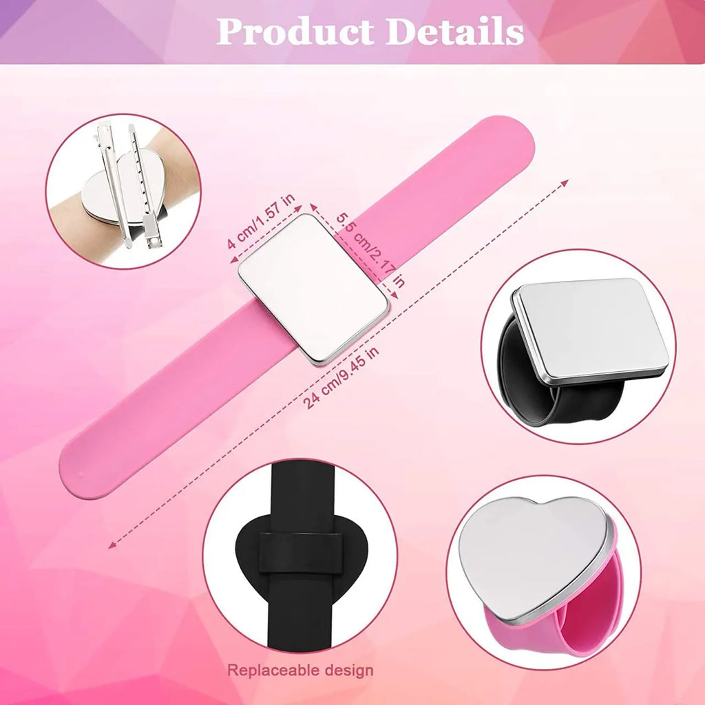 Alfiletero magnético de silicona para muñeca – Sujetador magnético de alfileres portátil para coser y acolchar | Individual, paquete de 2 y kit
