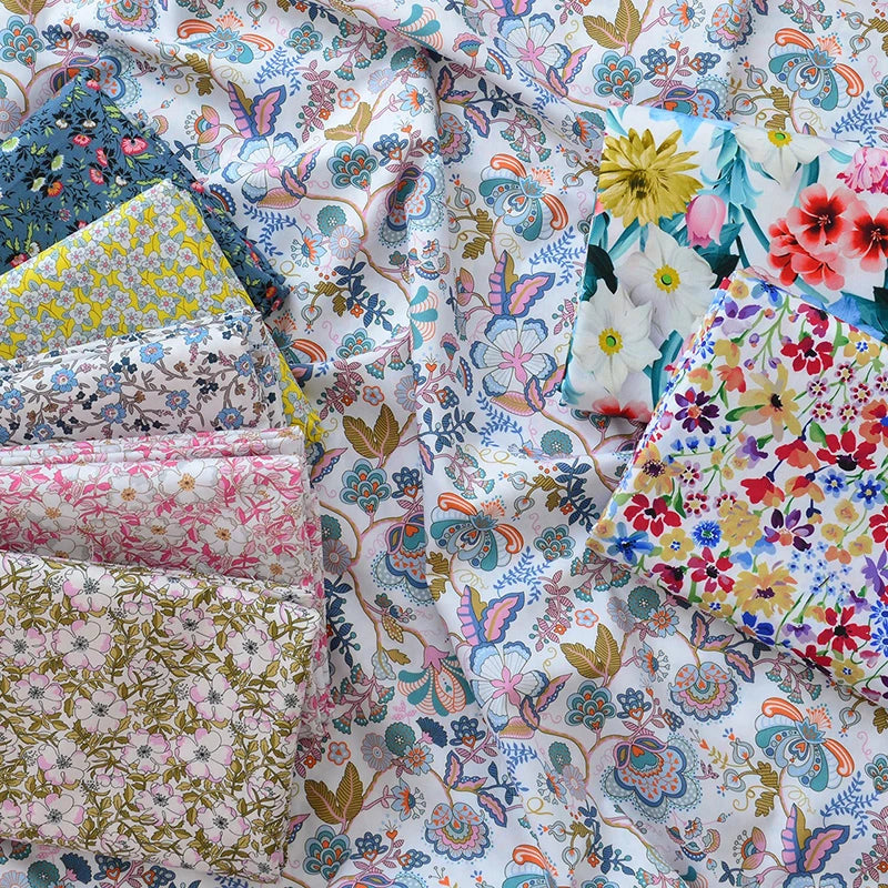 100% Cotton Poplin Floral Fabric – 50S Digital Print | 145 cm Wide | Dresses, Shirts & Pajamas