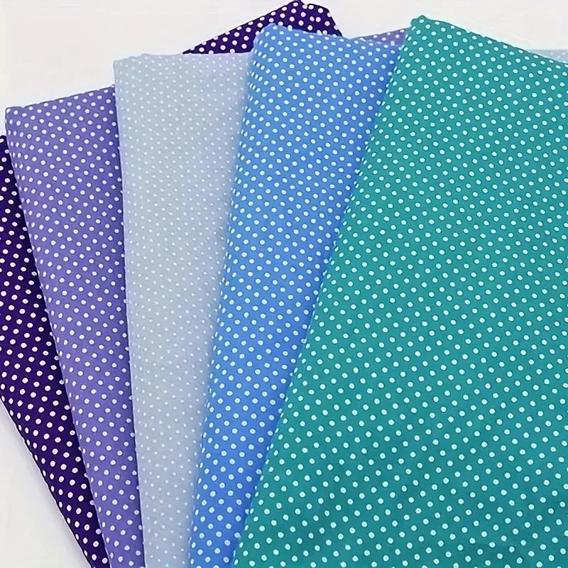 Polka Dot Cotton Fabric Precut Squares – 20-Piece Multicolor Set, 100% Cotton