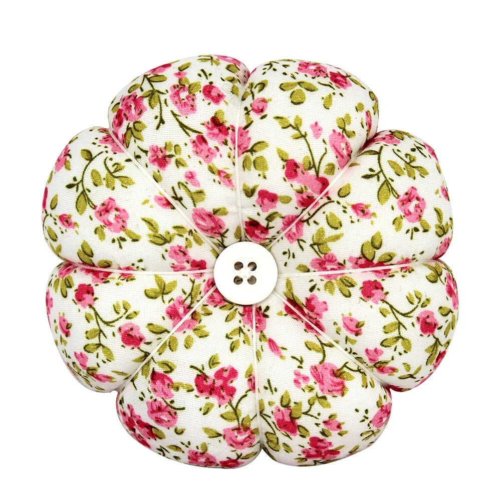 Floral Pumpkin Wrist Pin Cushion – Elastic Wristband, Quilting & Sewing Notions