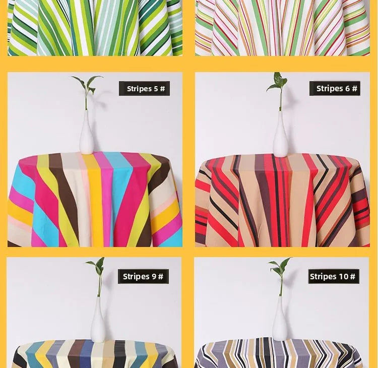 Floral & Stripe Thickened Polyester Canvas Fabric – 150cm Wide, 390g/m | Sofas, Bags, Cushions & Home Décor