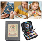 Libro de Puntos de Bordado para Principiantes - Kit Completo con Bastidor, Hilos y Agujas