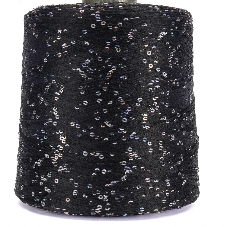 500G Glitter Fancy Yarn with Sequins – Hand Knitting & Crochet | 3mm Sequins | 25 Colors