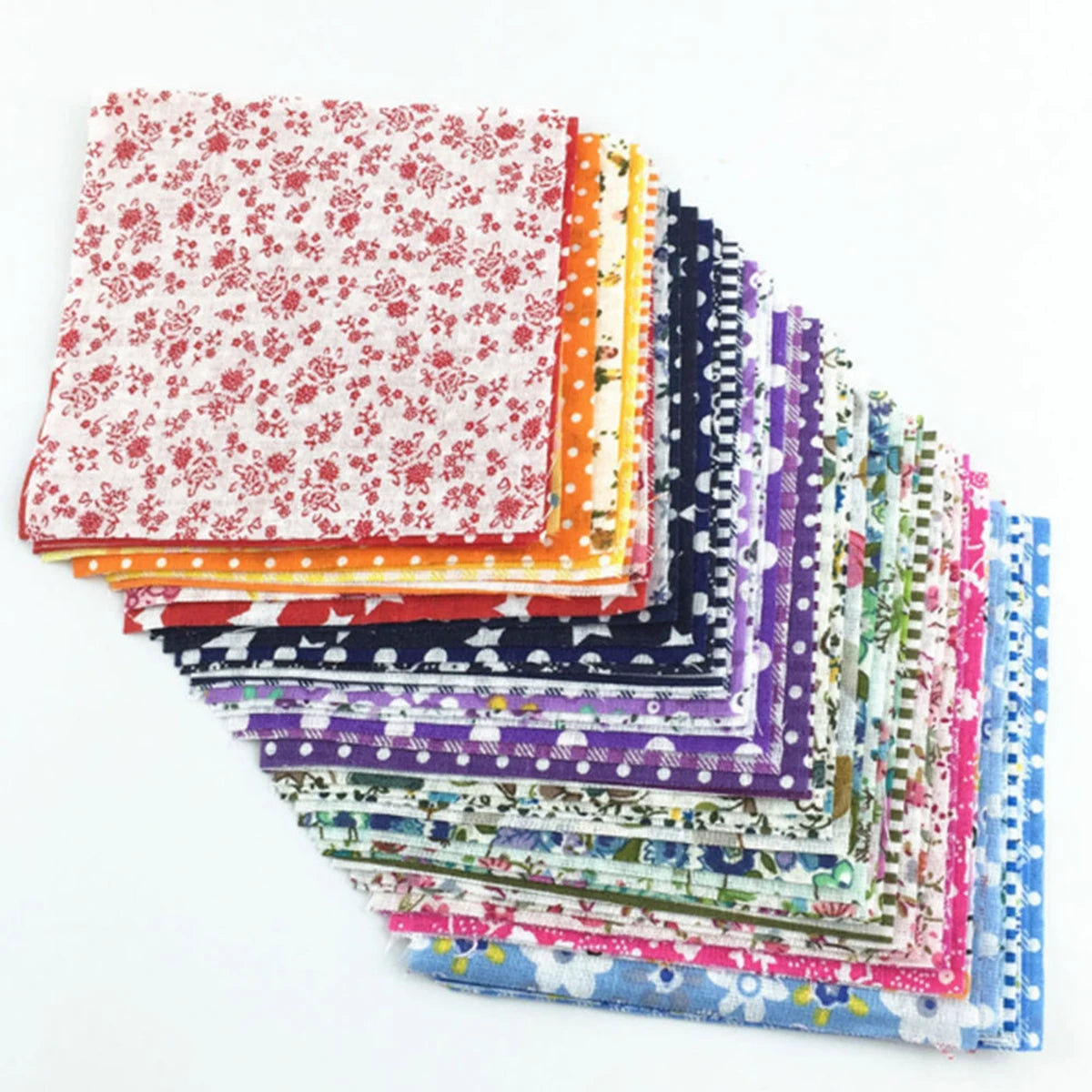 100-Piece Pre-Cut Floral Cotton Fabric Squares – 10cm × 10cm Mixed Colors – For Quilting, Patchwork & DIY Crafts