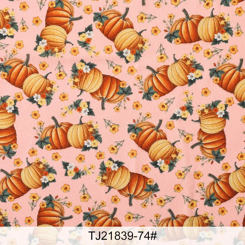 Halloween Print Fabric – Spiderweb, Ghost & Holiday Motifs | 100% Polyester, 150cm Wide