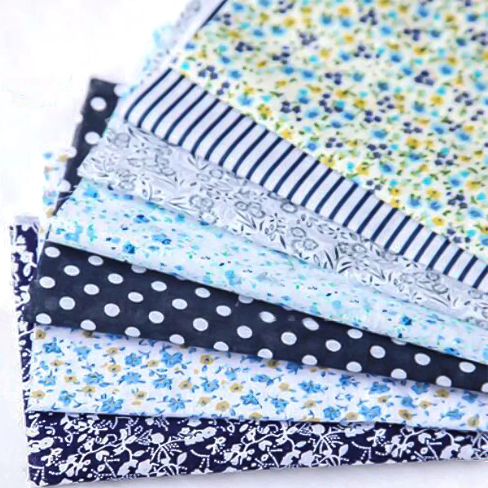 7-Piece Multicolor Cotton Fat Quarter Bundle — 25x25cm (Set B)