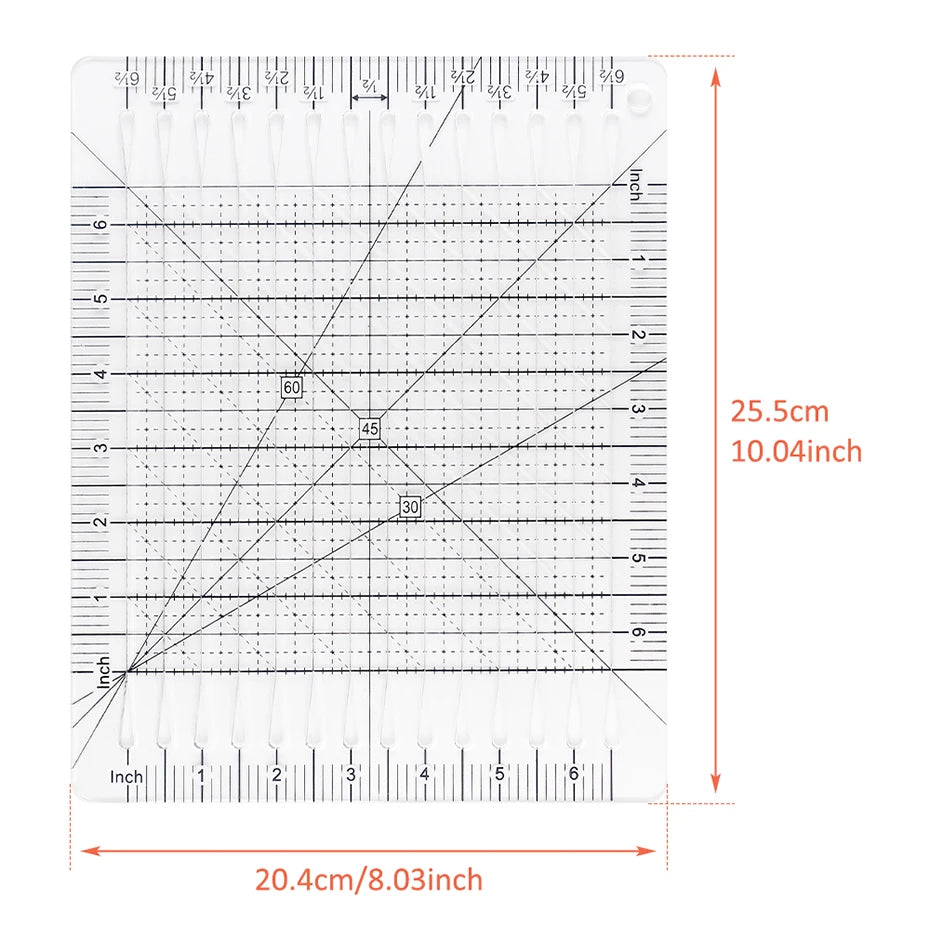Slotted Acrylic Fabric Strip Cutting Ruler – Quilting Patchwork Template for Precise Strip Cuts