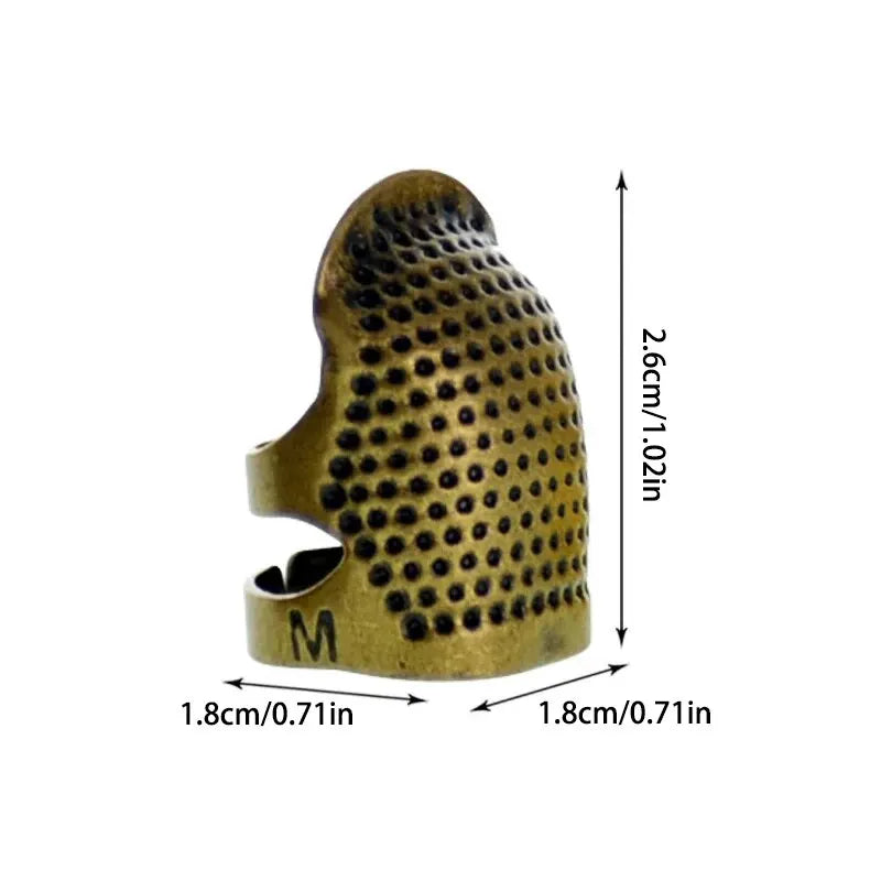 Anillo Dedal Ajustable de Cobre Vintage – Protector Antideslizante para Dedos para Costura y Bordado | Dorado, Bronce, Oro Rosa