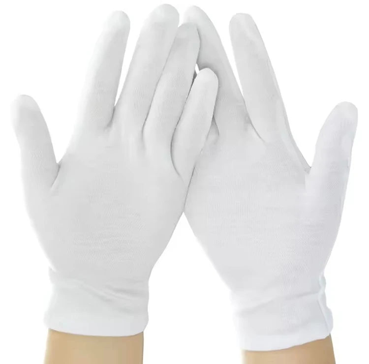 White Cotton Etiquette Gloves | Quilting, Jewelry, Waiter & Work Gloves