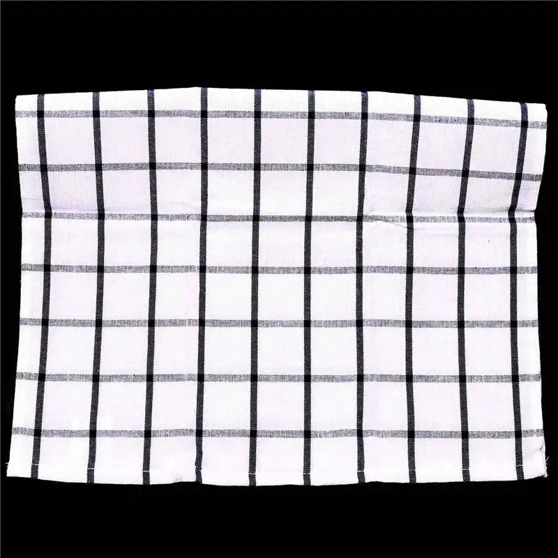 Blue & White Plaid Cotton Kitchen Towel Set | 18 Pieces | 40×60cm | Tea Towels & Napkins