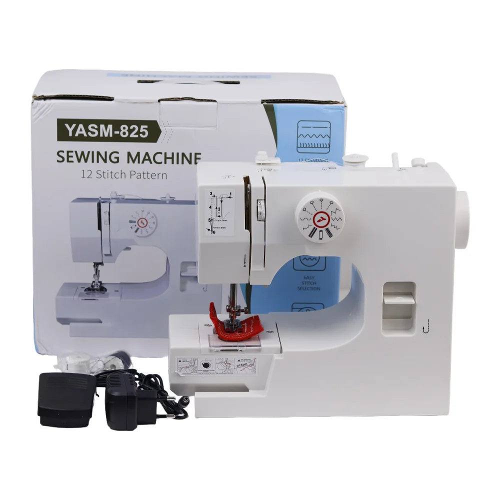 Máquina de Coser Eléctrica Semiautomática – Portátil de 12 Puntadas