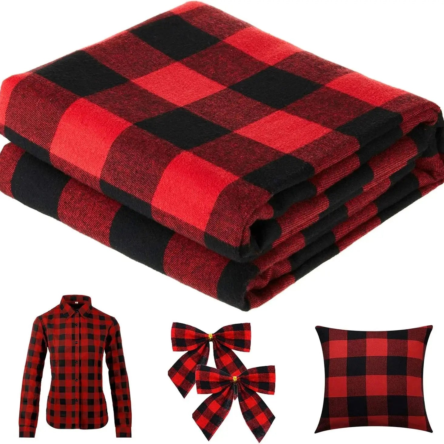 Christmas Plaid Flannel Fabric | 150cm Wide | Holiday Quilting & Sewing