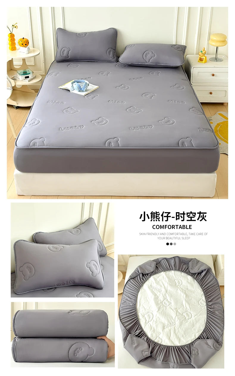 Ultrasonic Quilted Waterproof Mattress Protector – TPU, Anti-Mite, Baby-Safe, 6 Sizes