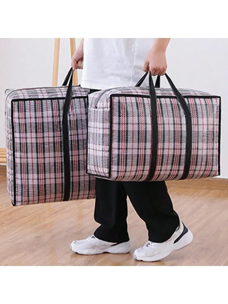 Large Capacity Quilt & Blanket Storage Bag – Dustproof Woven Organizer