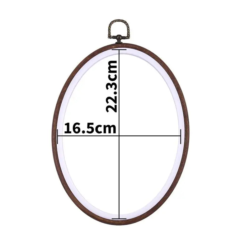 Wood-Grain Embroidery Hoop – Round & Oval Sizes