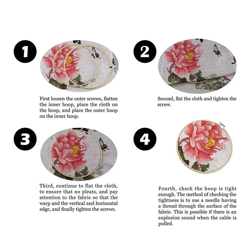 Round Bamboo Embroidery Hoops — Set of 10 (3–12 inch)