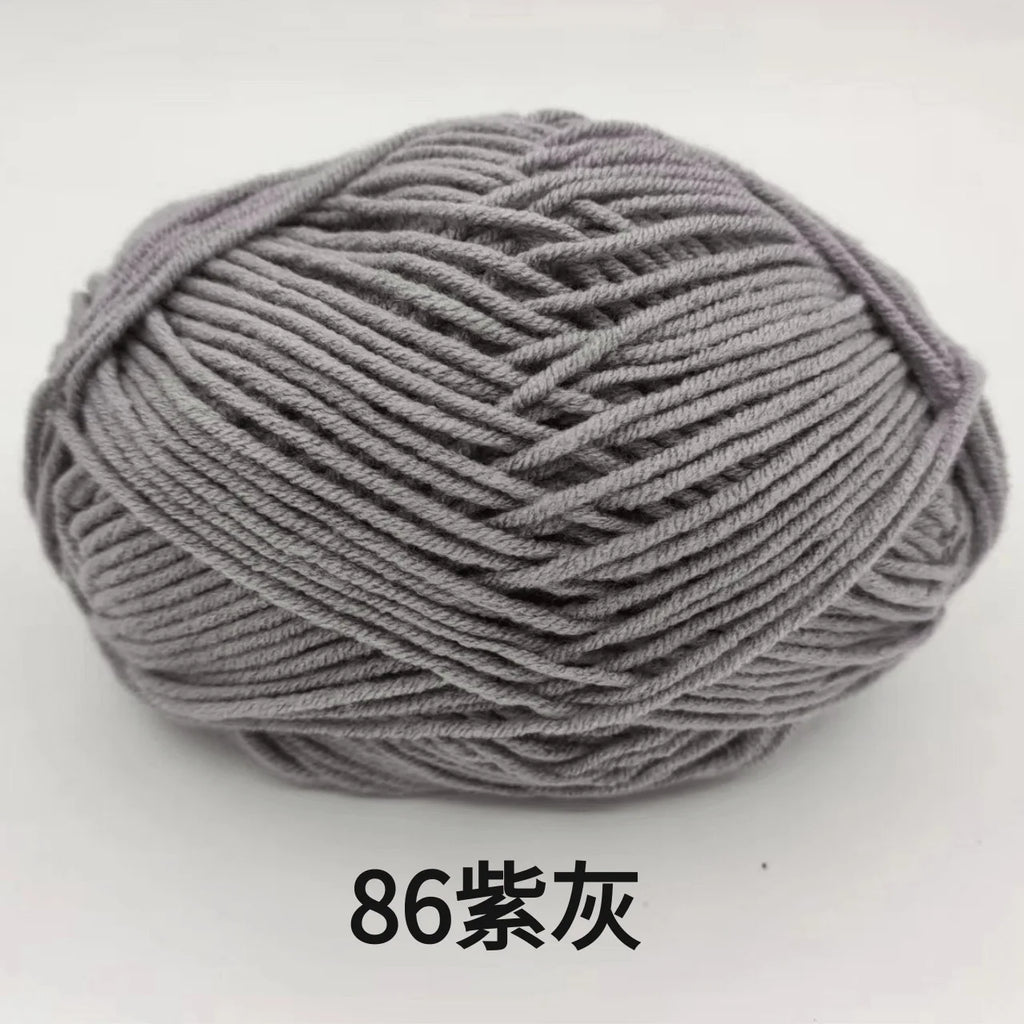 Hilo de algodón con leche de 4 cabos – 80% algodón, 20% fibra de leche | ~90 m (~98 yd) por madeja | Tejido a mano y a crochet