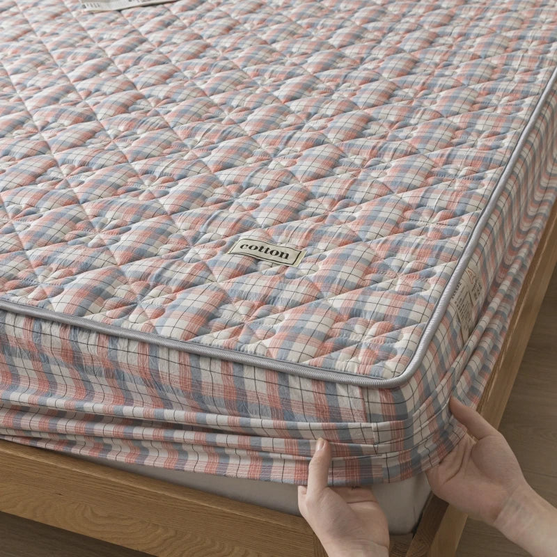 KISS NEST A-Class Antibacterial Washed Cotton Mattress Cover – Quilted, Hypoallergenic, Twin to California King