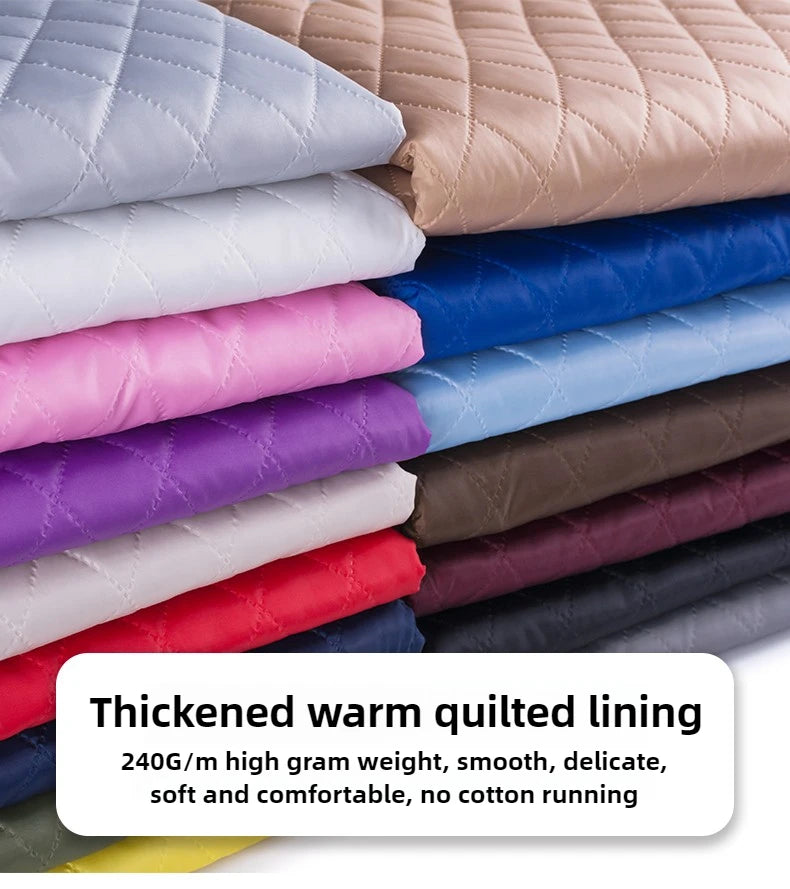 Thickened Quilted Lining Fabric – 59" Wide Polyester Geometric Liner for Coats, Jackets & Vests (Sold by the Meter)