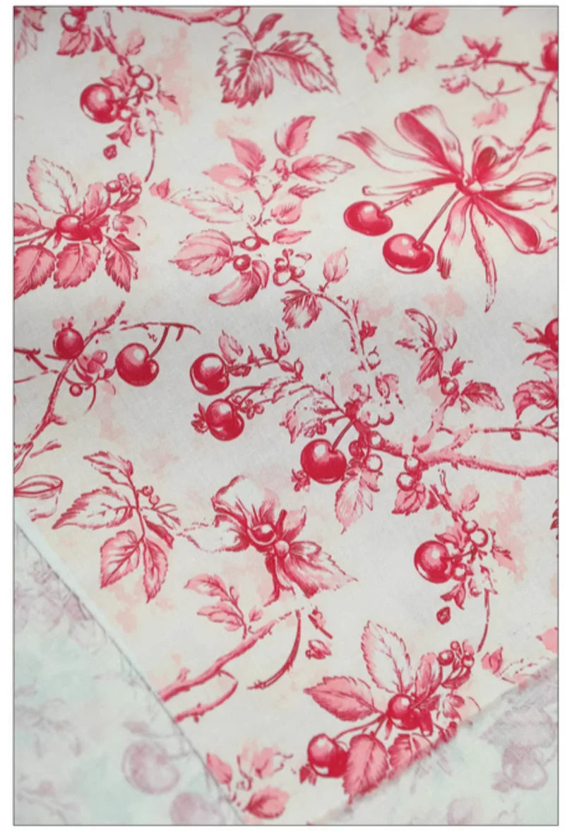 Bowknot & Flower Print 100% Cotton Fabric – 110cm Wide for Bags, Shirts, Quilting & DIY