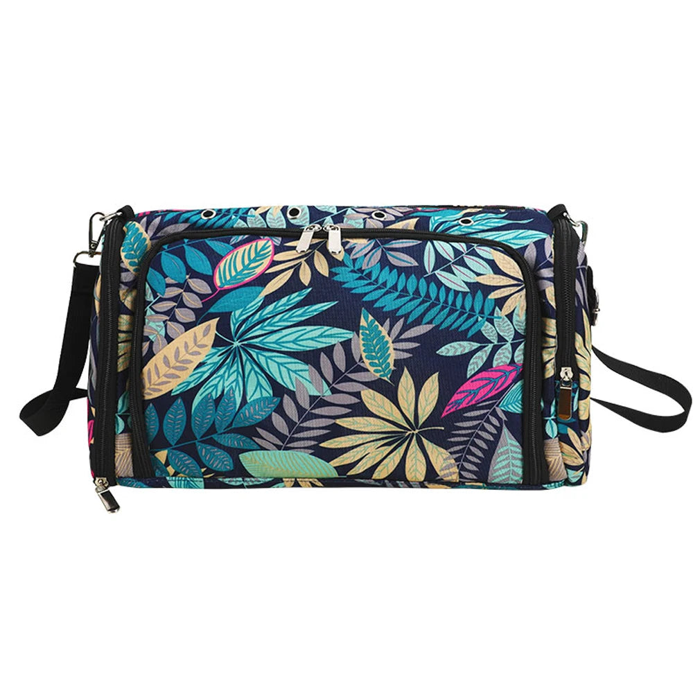 Bolsa de almacenamiento de hilo y ganchillo con estampado Paisley – Estuche organizador de punto (37×20×21cm)