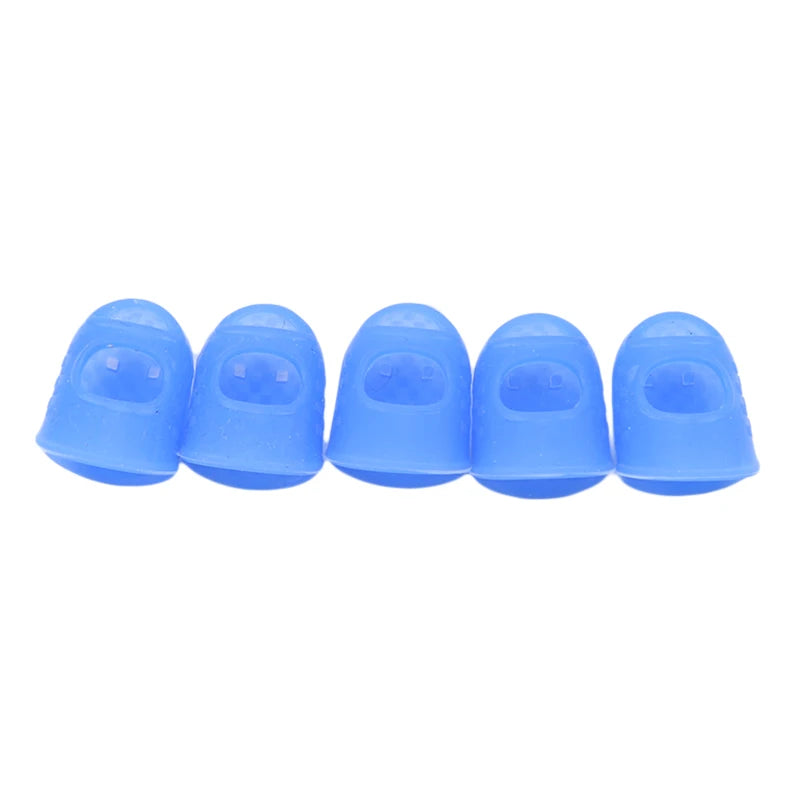 5 unids/lote dedales de silicona multifuncionales ahuecados transpirables manga protectora de dedo accesorios de costura DIY