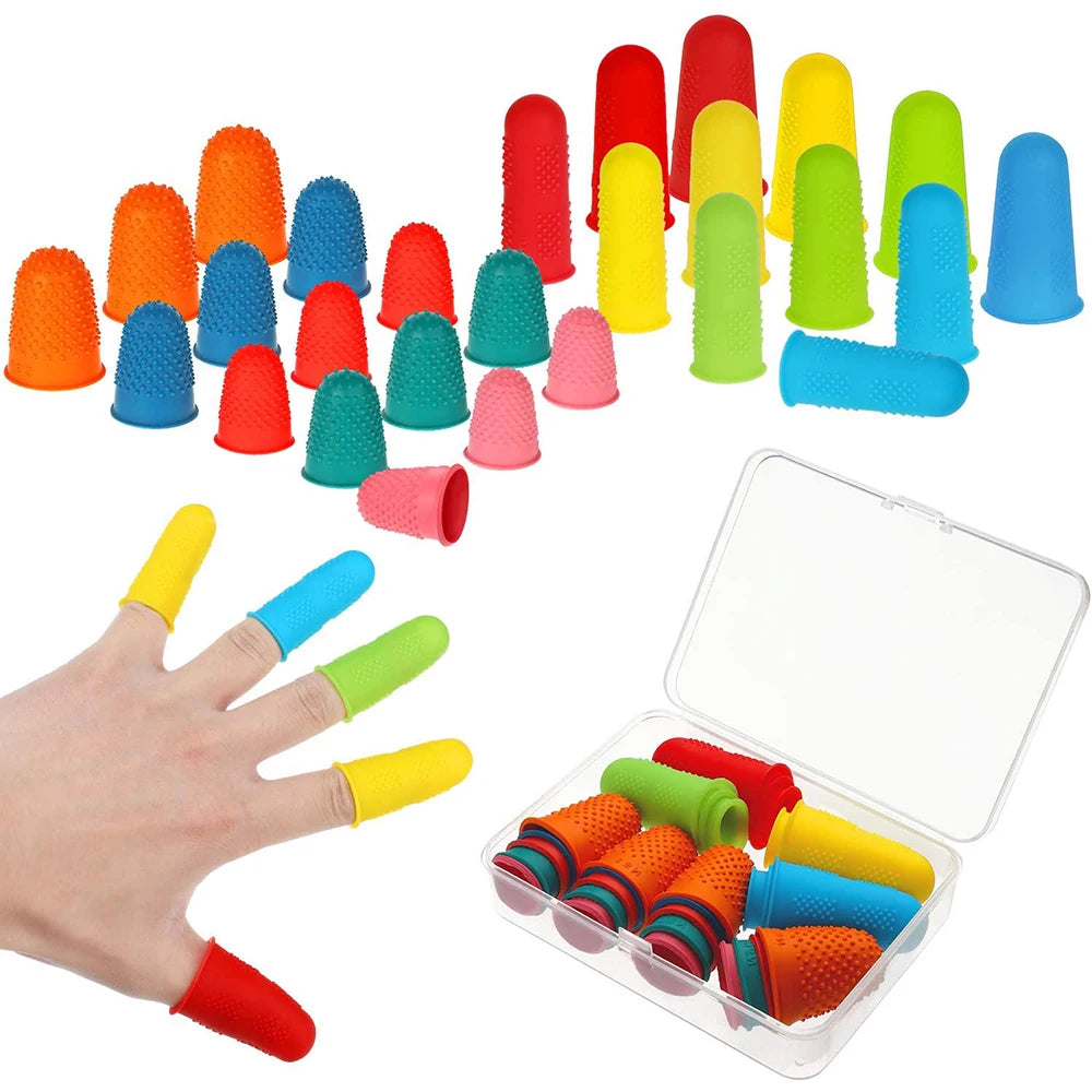 16 protectores de dedos de silicona para acolchar, coser y bordar