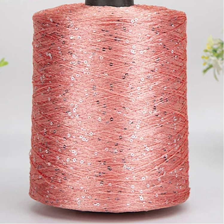 500G Hilo Fantasía de Lentejuelas Brillantes – Para Tejer a Mano y Ganchillo | Lentejuela de 3mm | 25 Colores