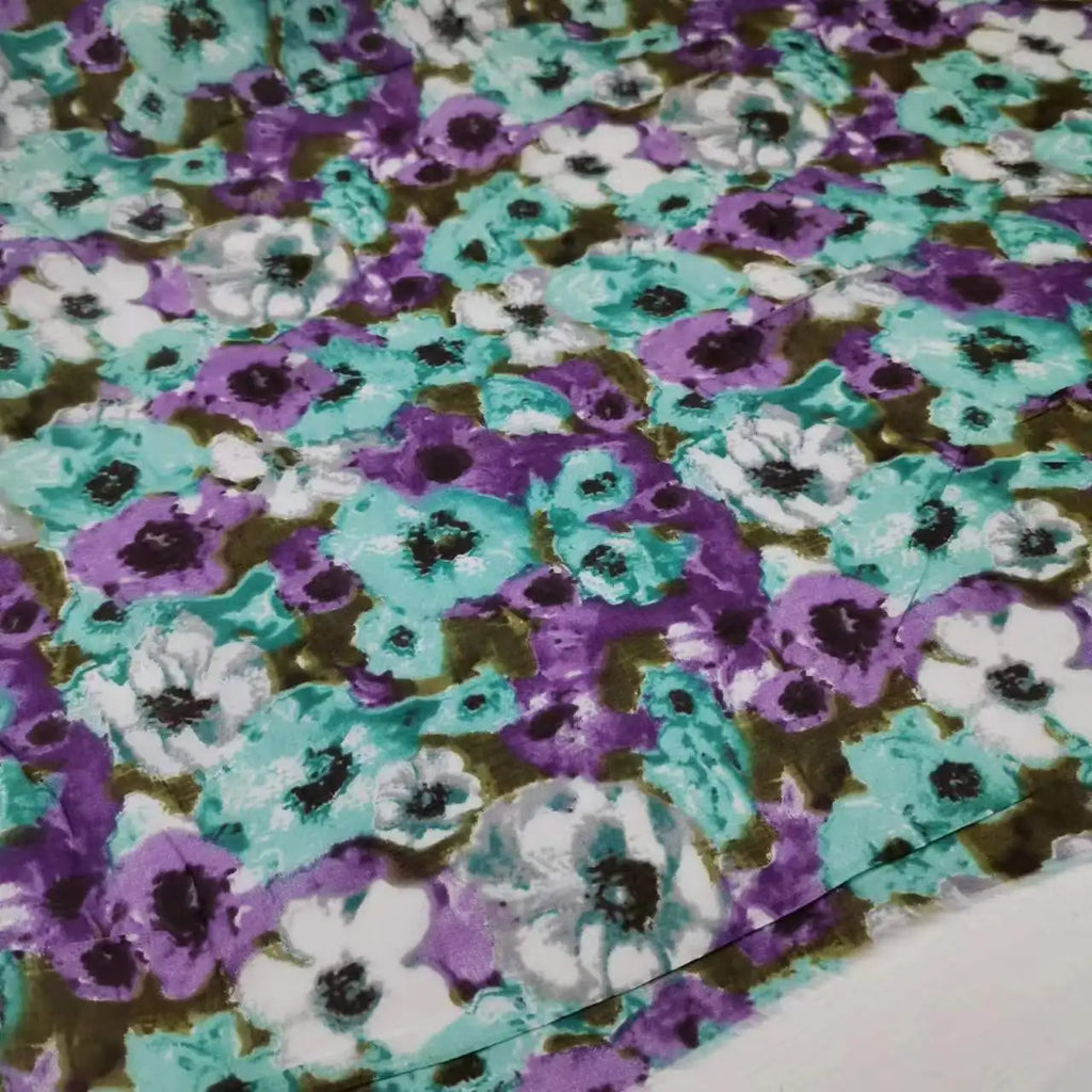 Floral Print Silk-Cotton Blend Fabric – 135cm Wide, 9-10mm | Dresses, Blouses & Luxury DIY Sewing